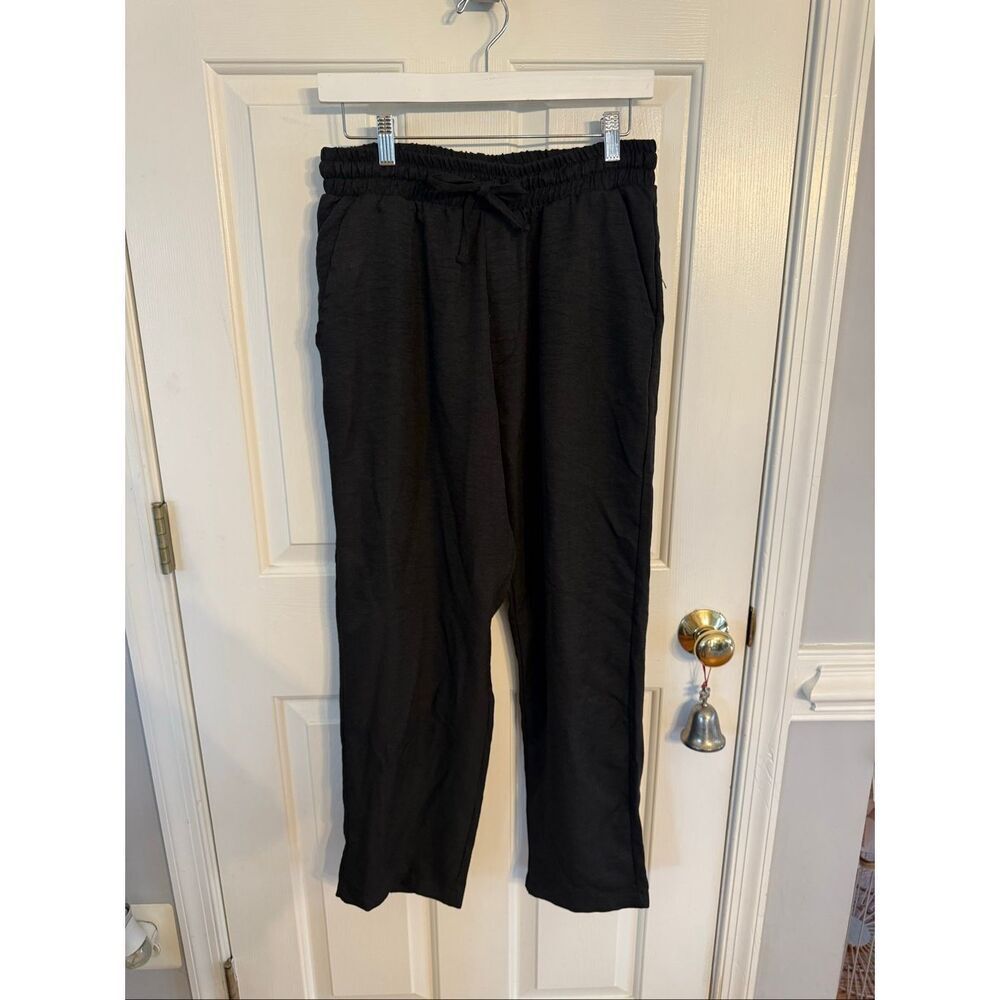 Zara Black Lyocell Pull On Pants sz XL EUC